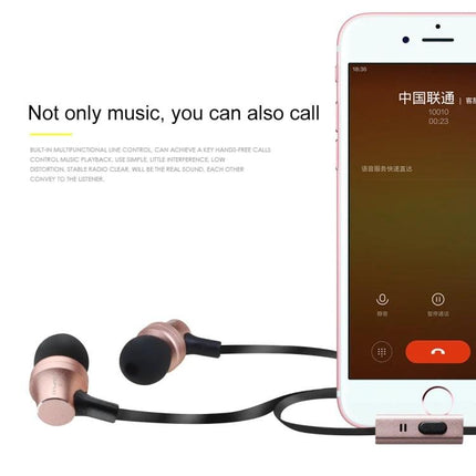 Wired Earphones With 3.5mm Jack For Everyday Commute And Calls ergonomic in-ear design with in-line mic and control, rose gold