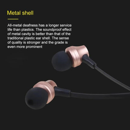 Wired Earphones With 3.5mm Jack For Everyday Commute And Calls metal shell ergonomic molded earpieces rose gold