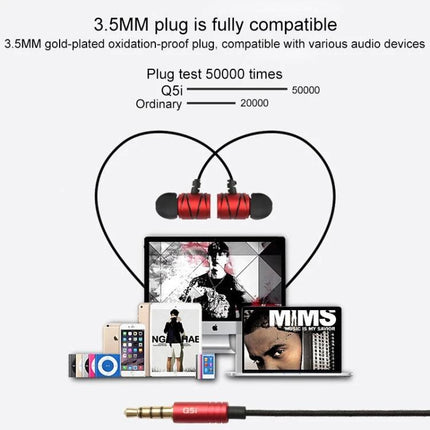 Wired Earphones With 3.5mm Jack For Calls Commuting And Workouts metal red buds with devices and 3.5mm plug
