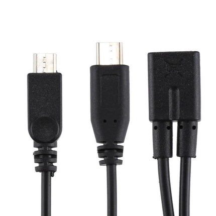 USB Cable for Everyday Smartphone Charging and Connectivity - black micro USB dual connector cable for reliable daily charging