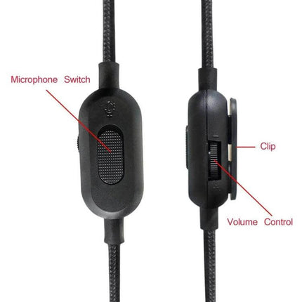 Audio Cable for Logitech G433 Gaming Headset with Volume Control inline mic switch and clip for PC console smartphone