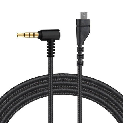 Replacement Audio Cable for SteelSeries Arctis Headsets, 2m Length – braided black replacement cable with right-angle 3.5mm jack and micro connector