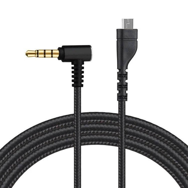 Replacement Audio Cable for SteelSeries Arctis Headsets, 2m Length – braided black replacement cable with right-angle 3.5mm jack and micro connector
