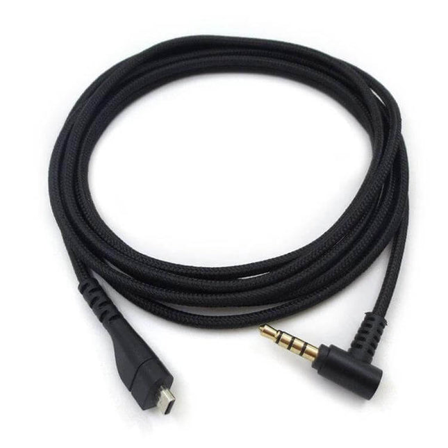 Replacement Audio Cable for SteelSeries Arctis Headsets, 2m Length - black braided 3.5mm to micro-USB replacement cable for gaming headsets