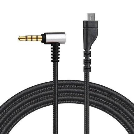 Replacement Audio Cable for SteelSeries Arctis Headsets, 2m Length - braided 3.5mm right-angle to micro connector replacement cable