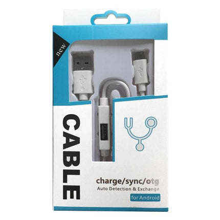 USB Cable for Daily Device Connections with Android Phones - white charge/sync/OTG cable in retail packaging for Android