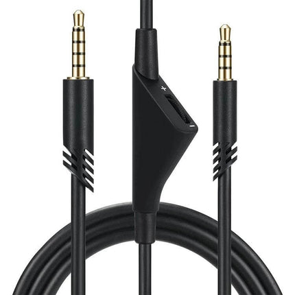 2m Audio Cable for Logitech Astro A10/A40/A30 with Volume Control – 3.5mm gold-plated connectors and inline volume control, 2m cable for gaming headsets