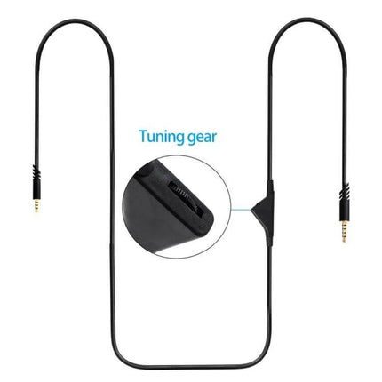 2m Audio Cable for Logitech Astro A10/A40/A30 with Volume Control featuring inline tuning gear and gold-plated 3.5mm connectors