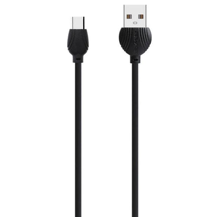 Alt Tag: Awei USB-C Cable for Daily Phone Charging and Data Transfer - black USB-A to USB-C cable for charging and syncing