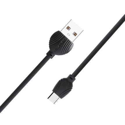 Awei USB-C Cable for Daily Phone Charging and Data Transfer — black USB-A to USB-C cable for reliable everyday charging and data sync