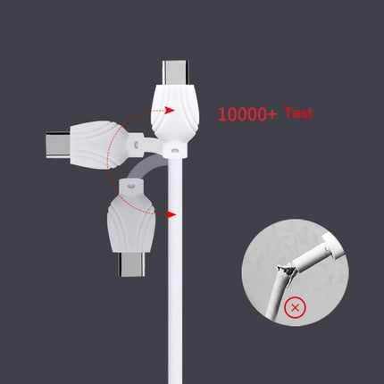 Awei USB-C Cable for Daily Phone Charging and Data Transfer showing durable reversible USB-C connectors and flex-tested cable