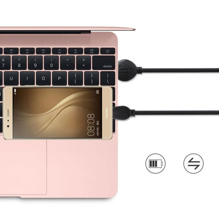 Awei USB-C Cable for Daily Phone Charging and Data Transfer connecting smartphone to laptop for charging and data sync