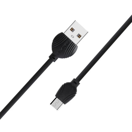 Awei Braided Micro USB Cable for Everyday Device Charging - black braided cable with USB-A and micro-USB connectors for reliable charging and data transfer