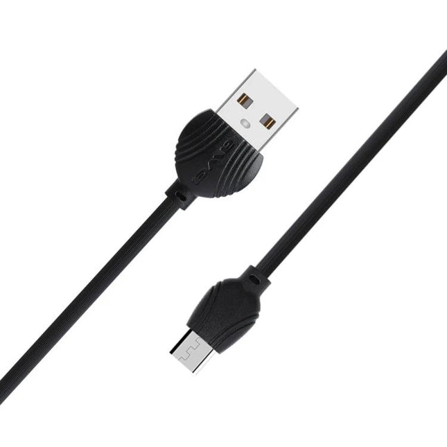 Awei Braided Micro USB Cable for Everyday Device Charging - black braided cable with USB-A and micro-USB connectors for reliable charging and data transfer