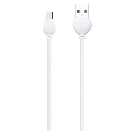 Awei Braided Micro USB Cable for Everyday Device Charging — white braided charging and data cable with USB-A to Micro-USB connectors