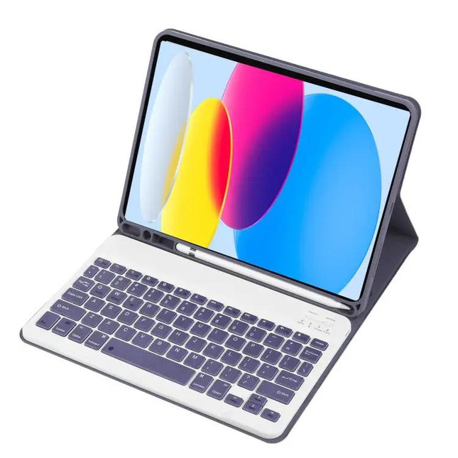 Lambskin Texture Bluetooth Keyboard Case for iPad 10th Generation | Syndmart