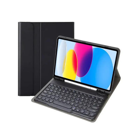 Bluetooth Keyboard Leather Case for 10th Gen iPad with Pen Slot