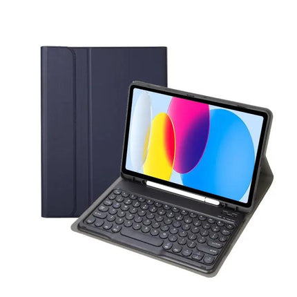 Bluetooth Keyboard Leather Case for 10th Gen iPad with Pen Slot