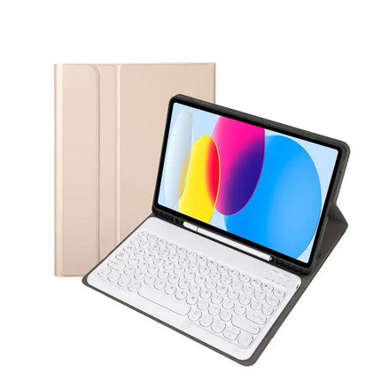 Bluetooth Keyboard Leather Case for 10th Gen iPad with Pen Slot