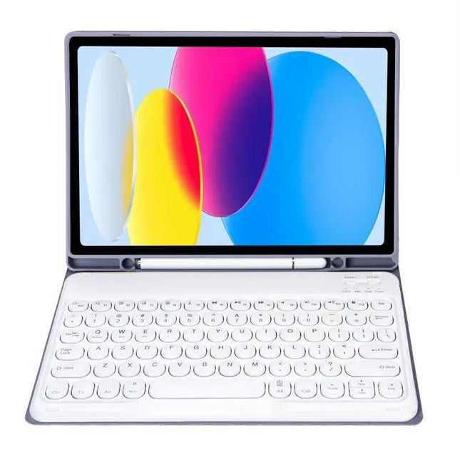 Bluetooth Keyboard Leather Case for 10th Gen iPad with Pen Slot