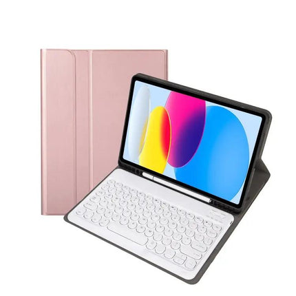 Bluetooth Keyboard Leather Case for 10th Gen iPad with Pen Slot