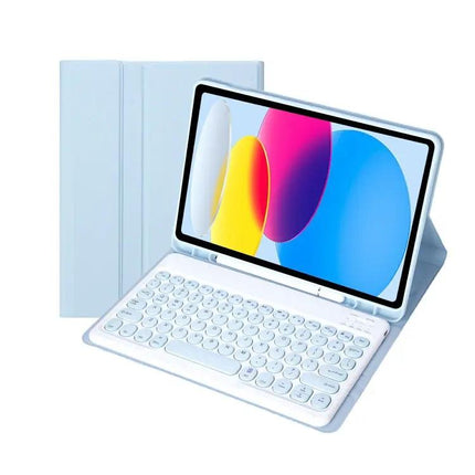 Bluetooth Keyboard Leather Case for 10th Gen iPad with Pen Slot