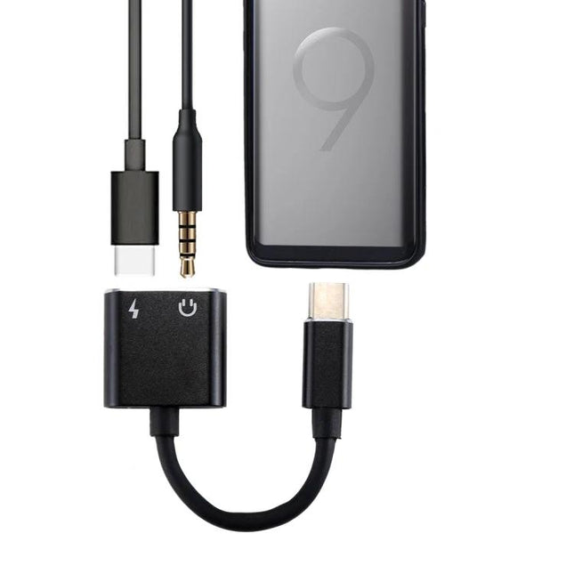 USB-C Adapter for Everyday Listening and Charging On the Go — compact Type-C splitter for charging and audio on phones