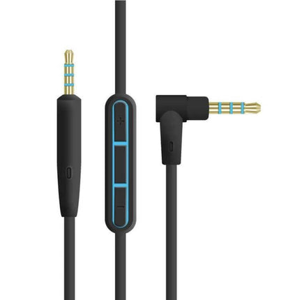 3.5mm to 2.5mm Audio Cable for Headphone Connections – black ladder-design cable with inline volume and right-angle 2.5mm connector