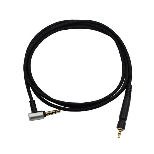 Gaming Headphone Cable for Sennheiser Models, Mobile Version - black braided mobile audio cable with stepped 3.5mm connectors