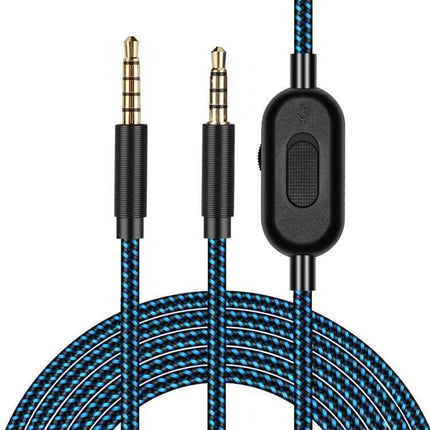 Wired Control Audio Cable for Logitech Astro A10 A40 A30 Gaming Headsets braided 3.5mm jack with inline volume control and mute