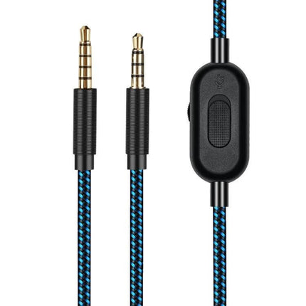 Wired Control Audio Cable for Logitech Astro A10 A40 A30 Gaming Headsets - braided 3.5mm cable with inline volume control and mute switch