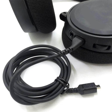 Sound Card Connecting Cable for SteelSeries Arctis Headphones 1.5m replacement cable plugged into Arctis earcup for clear gaming audio