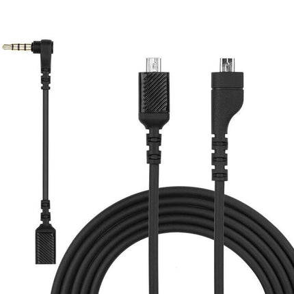 SteelSeries Arctis 3, 5, and 7 Headphone Adapter Cable black 12cm adapter and 1.5m extension with right-angle 3.5mm jack