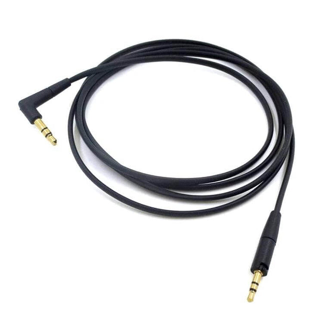 Replacement Headphone Cable for Sennheiser HD400S, HD450BT, and HD4.30 - black 3.5mm angled to straight cable, stepped connector, durable replacement
