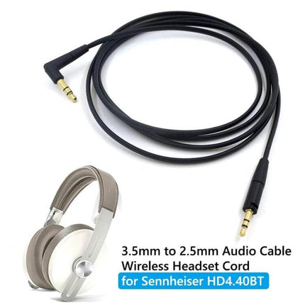 Replacement Headphone Cable for Sennheiser HD400S, HD450BT, and HD4.30 - 3.5mm to 2.5mm replacement audio cable with stepped connector