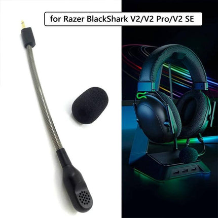 Noise-Cancelling Microphone for Razer BlackShark V2 Headsets replacement 3.5mm plug flexible boom with foam windscreen for clearer in-game voice chat