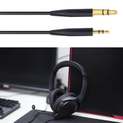 Headphone Audio Cable with 3.5mm to 2.5mm Connector for Daily Use - black cable connecting headphones to audio devices for commuting and recording