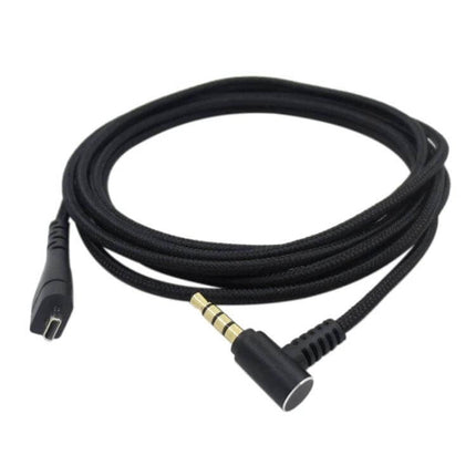 Braided USB Audio Cable for SteelSeries Arctis Headphones – black braided USB to 3.5mm L-shaped replacement cable for Arctis 3/5/7/Pro