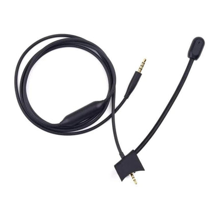 Replacement Audio Cable for Bose QC45 Headphones - black replacement cord with inline microphone and gold 3.5mm connectors