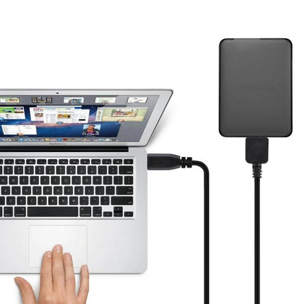 Daily Essential Cable for Connecting Devices at Home and on the Road — Type-C to Micro B charging and data cable connecting laptop and portable hard drive