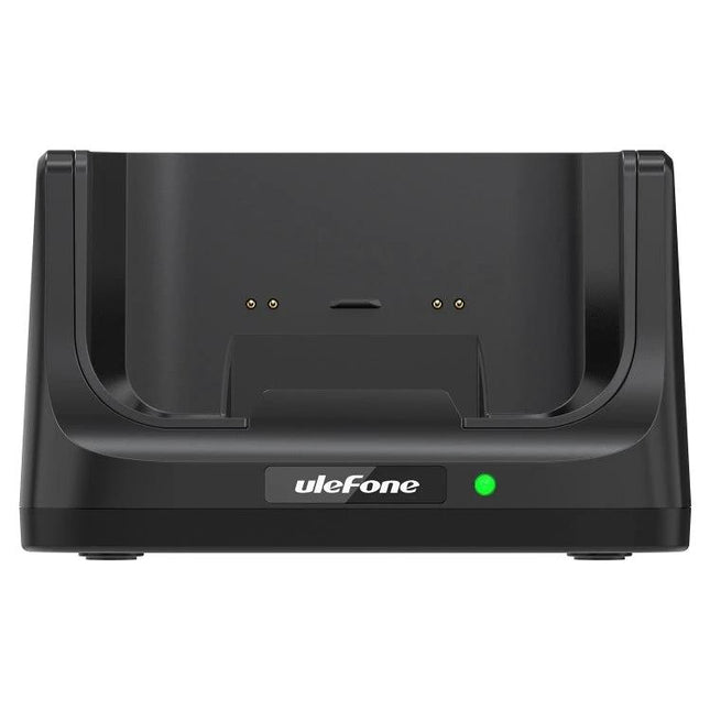 Ulefone Desk Charging Dock for Daily Phone Use at Home – black desktop USB Type-C charging dock with LED indicator and cradle for Power Armor 16 Pro