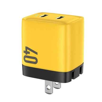 Reliable USB-C Charger for Daily Device Use at Home and On Trips - compact dual USB-C yellow travel wall charger