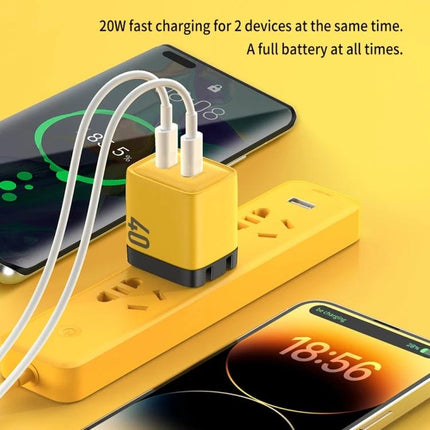 Reliable USB-C Charger for Daily Device Use at Home and On Trips - compact dual USB-C 20W charger powering two phones while traveling and at home