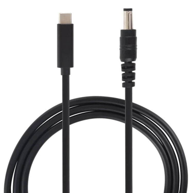 USB-C Laptop Charging Cable with 5.5 x 2.1mm Connector, 1.5 Meters - black charging cable for laptops, 1.5m length