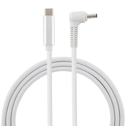 USB-C Laptop Charging Cable for 4.0mm Port, 1.5 Meters Long - white right-angle 4.0mm plug to USB-C charging cord