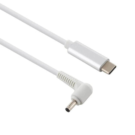 USB-C Laptop Charging Cable for 4.0mm Port, 1.5 Meters Long – white cable with USB-C to 4.0mm right-angle laptop charging connector