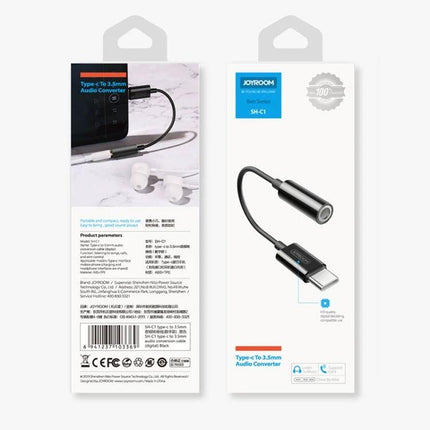 Joyroom Adapter for Daily USB-C Audio Connections - compact Type-C to 3.5mm audio converter with inline controls, ideal for commuting and desk use