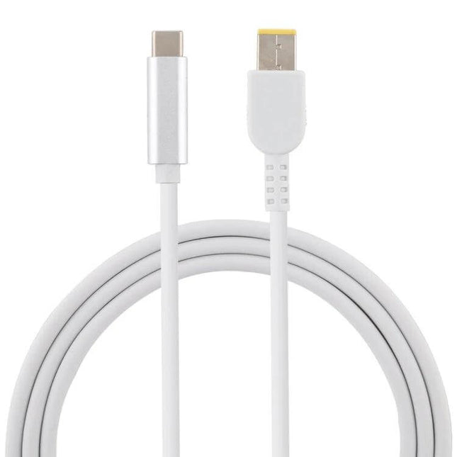 1.5 Meter USB-C to Big Square Male Charging Cable for Lenovo Laptops white cable with USB-C and big square male connector