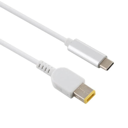 1.5 Meter USB-C to Big Square Male Charging Cable for Lenovo Laptops white cable showing USB-C and big square male Lenovo connector