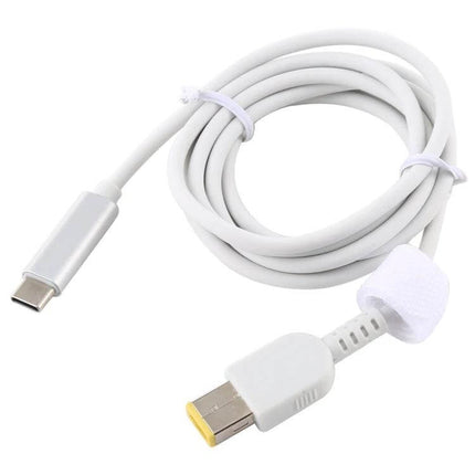 1.5 Meter USB-C to Big Square Male Charging Cable for Lenovo Laptops white cable showing USB-C and big square male connectors